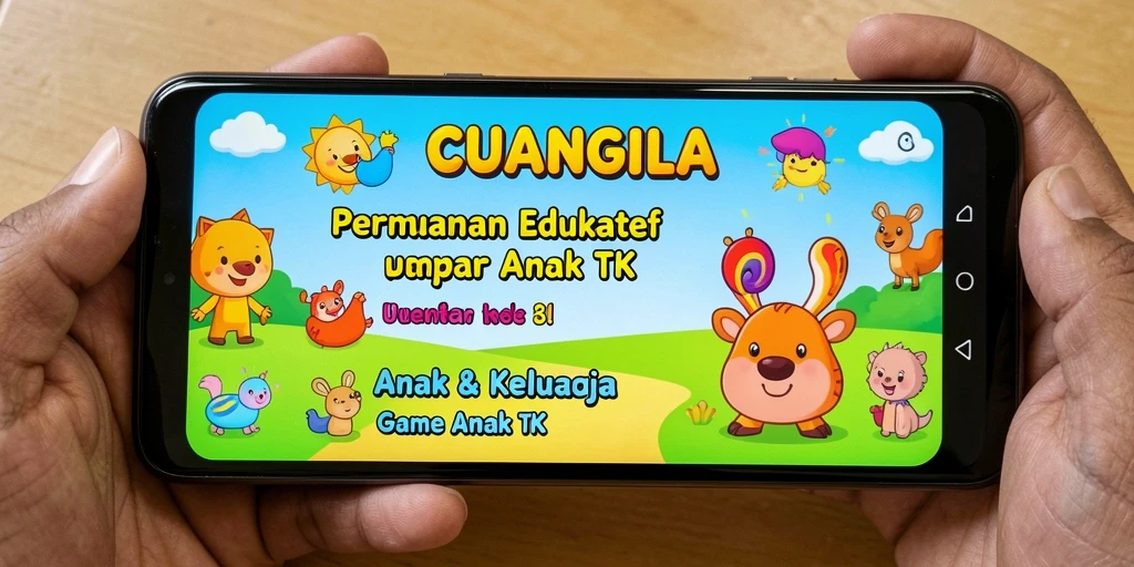 Antarmuka CUANGILA yang ramah anak dan menyenangkan.