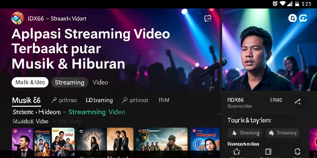 Antarmuka aplikasi IDX66 yang sederhana dan fungsional untuk Streaming Video.