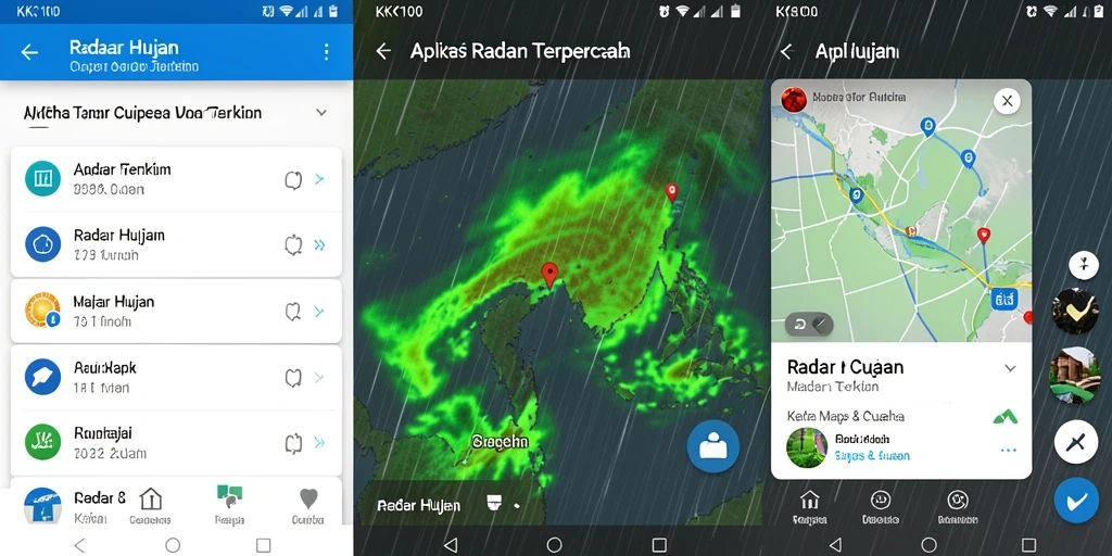 Tampilan antarmuka menarik dari aplikasi Radar Hujan KPK100.