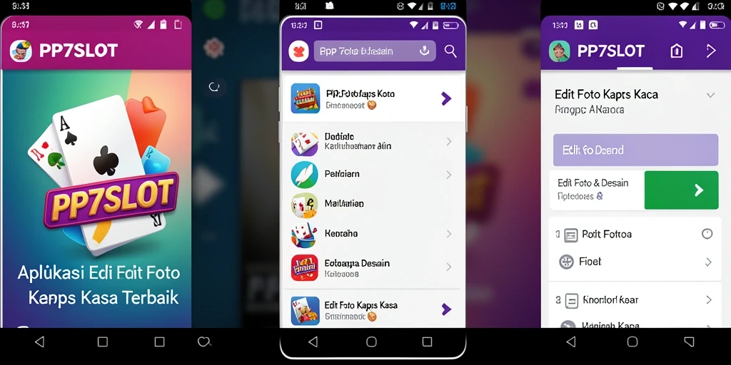 Antarmuka menarik dari PP7SLOT dengan efek kertas kaca yang dapat diterapkan.