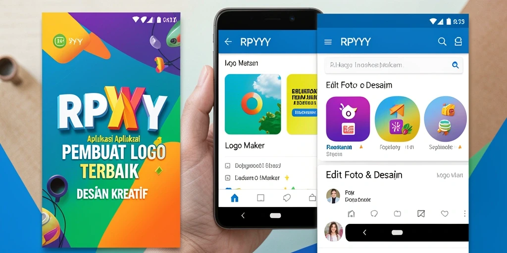 Tampilan antarmuka RPYYY yang sederhana dan intuitif untuk membuat logo.