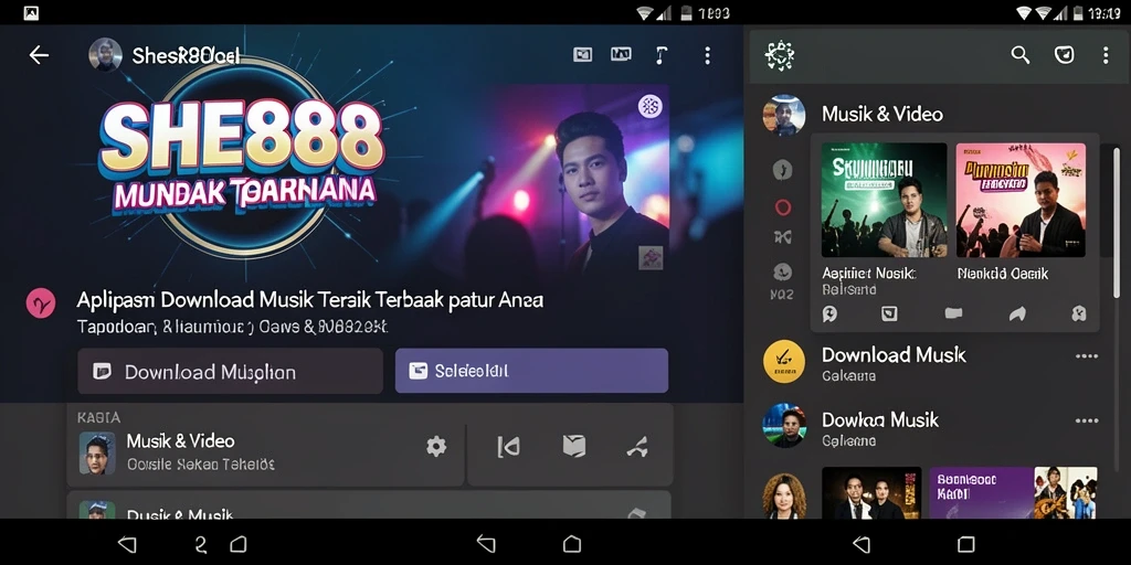 Antarmuka SHE888 yang sederhana dan intuitif untuk Download Musik.