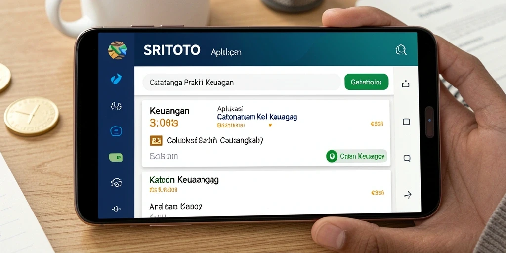 Tampilan antarmuka SRITOTO yang sederhana dan fungsional untuk Catatan Keuangan.